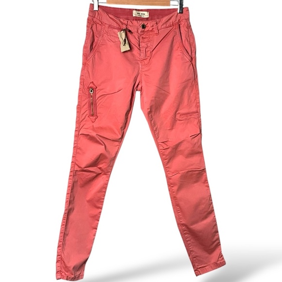 MOS MOSH Cotton Spandex Valerian Skinny Pant in Faded Rose Multi Pocket Sz 27 - Picture 1 of 11